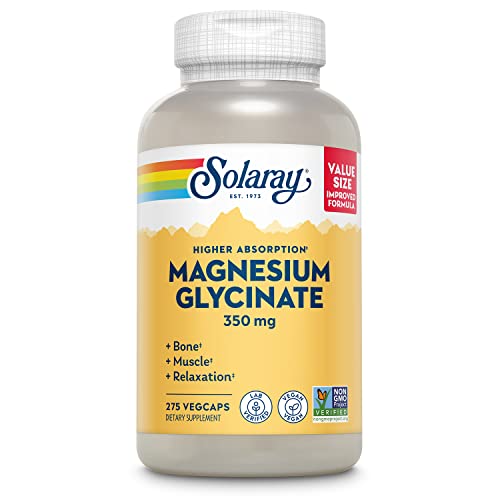 Solaray Magnesium Glycinate, New & Improved Fully Chelated Bisglycinate with