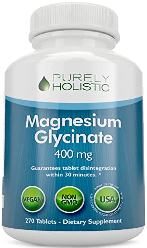 Magnesium Glycinate 400mg - 270 Magnesium Tablets (not Capsules) -