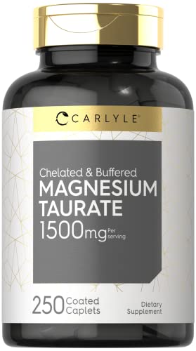 Magnesium Taurate 1500mg | 250 Caplets | Chelated and Buffered