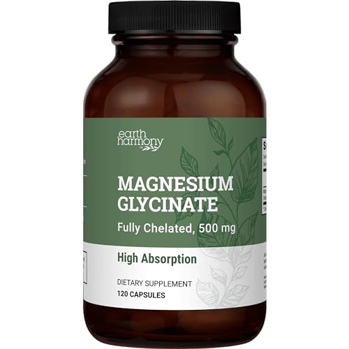 Chelated Magnesium Glycinate 500mg - High Absorption Magnesium Supplement for