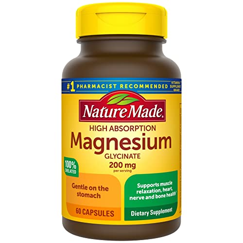 Nature Made Magnesium Glycinate 200 mg per Serving, Dietary Supplement