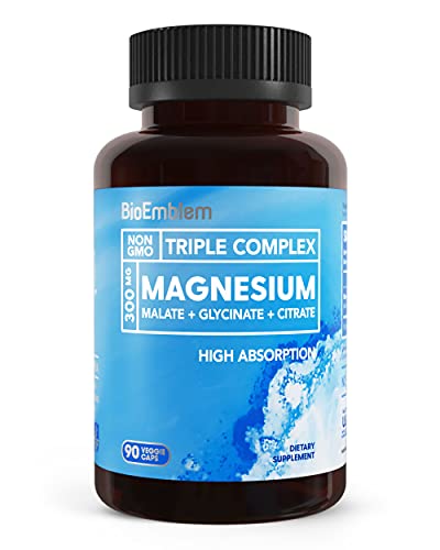 BioEmblem Triple Magnesium Complex | 300mg of Magnesium Glycinate, Malate,