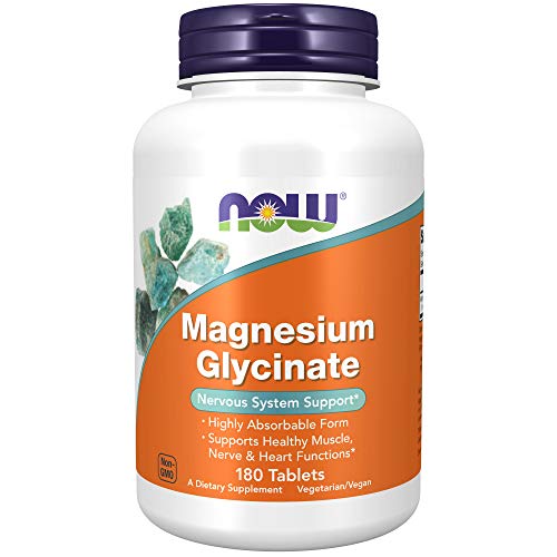 NOW Supplements, Magnesium Glycinate 100 mg, Highly Absorbable Form, 180