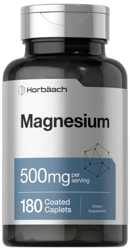 Magnesium 500mg | 180 Caplets | Vegetarian, Non-GMO, and Gluten