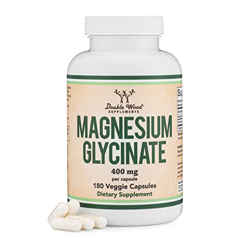 Magnesium Glycinate 400mg, 180 Capsules (Vegan Safe, Manufactured and Third